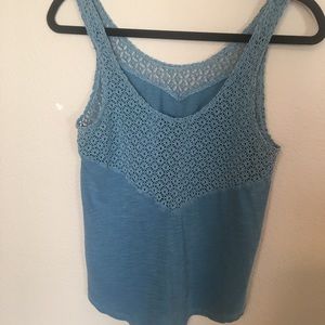 Blue Mossimo Crocheted tank top